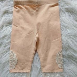 Mae•Li Rose Peach Capri Leggings 3T NWT